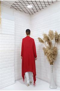 Kadın Etekleri ve kolları İp Detaylı Hırka