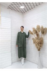 Kadın Hakim Yaka Önü Düğmeli Cepli Ceket Hırka