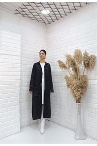 Kadın Hakim Yaka Önü Düğmeli Cepli Ceket Hırka