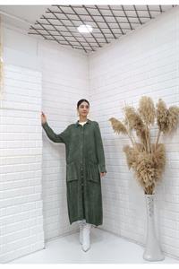 Kadın Hakim Yaka Önü Düğmeli Cepli Ceket Hırka