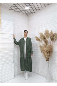 Kadın Hakim Yaka Önü Düğmeli Cepli Ceket Hırka