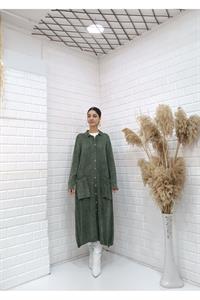 Kadın Hakim Yaka Önü Düğmeli Cepli Ceket Hırka