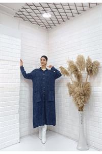 Kadın Hakim Yaka Önü Düğmeli Cepli Ceket Hırka