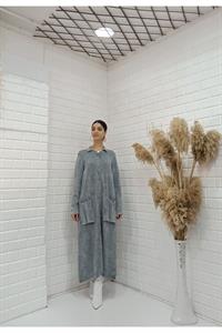 Kadın Hakim Yaka Önü Düğmeli Cepli Ceket Hırka