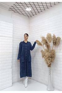 Kadın Hakim Yaka Önü Düğmeli Cepli Ceket Hırka