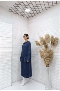 Kadın Hakim Yaka Önü Düğmeli Cepli Ceket Hırka