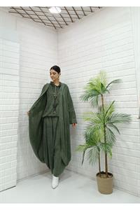 Kadın Kapüşonlu Fileli Hırka