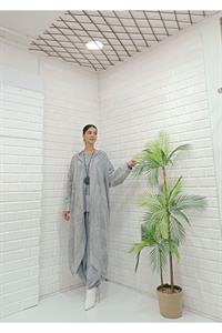 Kadın Kapüşonlu Fileli Hırka