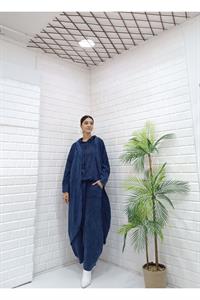 Kadın Kapüşonlu Fileli Hırka