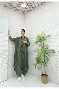 Kadın Kapüşonlu Fileli Hırka