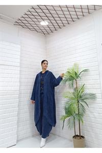 Kadın Kapüşonlu Fileli Hırka