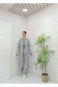 Kadın Kapüşonlu Fileli Hırka