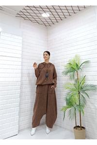 Kadın Kapüşonlu Şalvar Takım