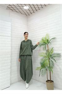 Kadın Kapüşonlu Şalvar Takım