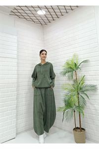 Kadın Kapüşonlu Şalvar Takım