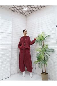 Kadın Kapüşonlu Şalvar Takım