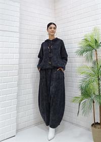 Kadın Kapüşonlu Şalvar Takım antrasit