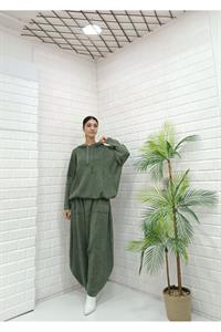 Kadın Kapüşonlu Şalvar Takım