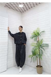 Kadın Kapüşonlu Şalvar Takım