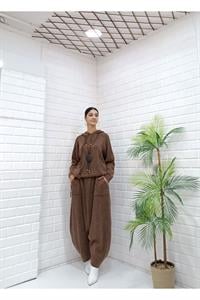 Kadın Kapüşonlu Şalvar Takım