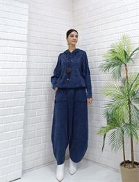 Kadın Kapüşonlu Şalvar Takım lacivert