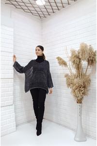 Kadın Ve Yaka Kapüşonlu Önü Tek Cepli Bluz