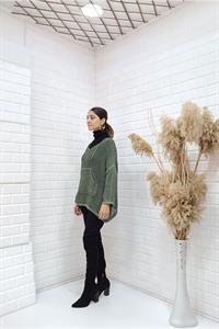 Kadın Ve Yaka Kapüşonlu Önü Tek Cepli Bluz