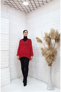 Kadın Ve Yaka Kapüşonlu Önü Tek Cepli Bluz