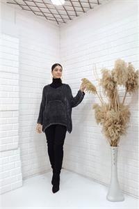 Kadın Ve Yaka Kapüşonlu Önü Tek Cepli Bluz