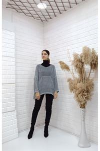 Kadın Ve Yaka Kapüşonlu Önü Tek Cepli Bluz