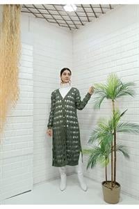 Kadın Ve Yaka Önü Düğmeli File Hırka