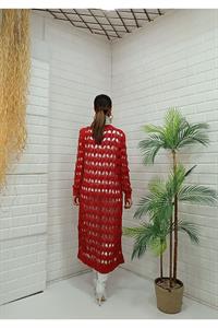 Kadın Ve Yaka Önü Düğmeli File Hırka