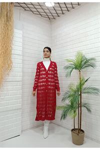 Kadın Ve Yaka Önü Düğmeli File Hırka