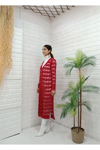 Kadın Ve Yaka Önü Düğmeli File Hırka