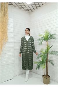 Kadın Ve Yaka Önü Düğmeli File Hırka