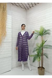 Kadın Ve Yaka Önü Düğmeli File Hırka