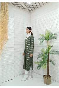 Kadın Ve Yaka Önü Düğmeli File Hırka