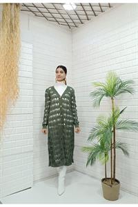 Kadın Ve Yaka Önü Düğmeli File Hırka