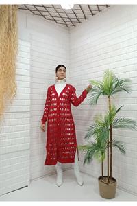 Kadın Ve Yaka Önü Düğmeli File Hırka