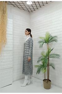 Kadın Ve Yaka Önü Düğmeli File Hırka