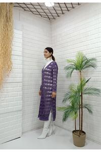 Kadın Ve Yaka Önü Düğmeli File Hırka