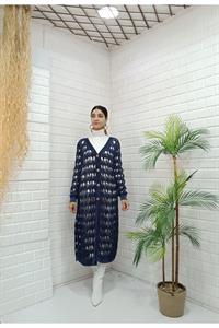 Kadın Ve Yaka Önü Düğmeli File Hırka