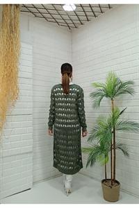 Kadın Ve Yaka Önü Düğmeli File Hırka