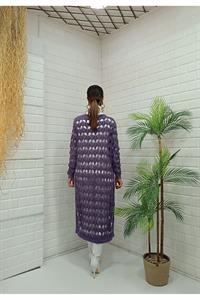 Kadın Ve Yaka Önü Düğmeli File Hırka