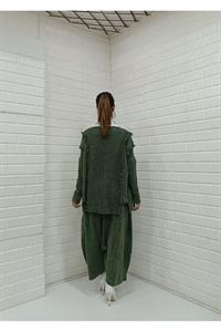 Kadın Ve Yaka Püskül Detaylı Şalvar Takım