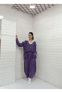 Kadın Ve Yaka Püskül Detaylı Şalvar Takım