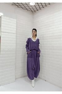 Kadın Ve Yaka Püskül Detaylı Şalvar Takım