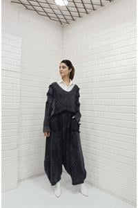 Kadın Ve Yaka Püskül Detaylı Şalvar Takım