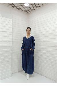 Kadın Ve Yaka Püskül Detaylı Şalvar Takım