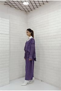 Kadın Ve Yaka Püskül Detaylı Şalvar Takım